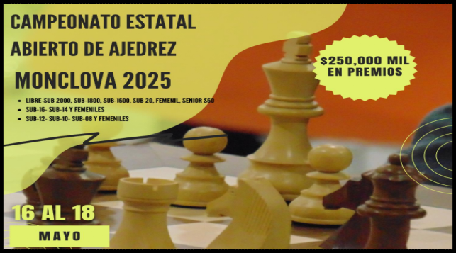 Campeonato Estatal Monclova 2025 – 16 al 18 de mayo.